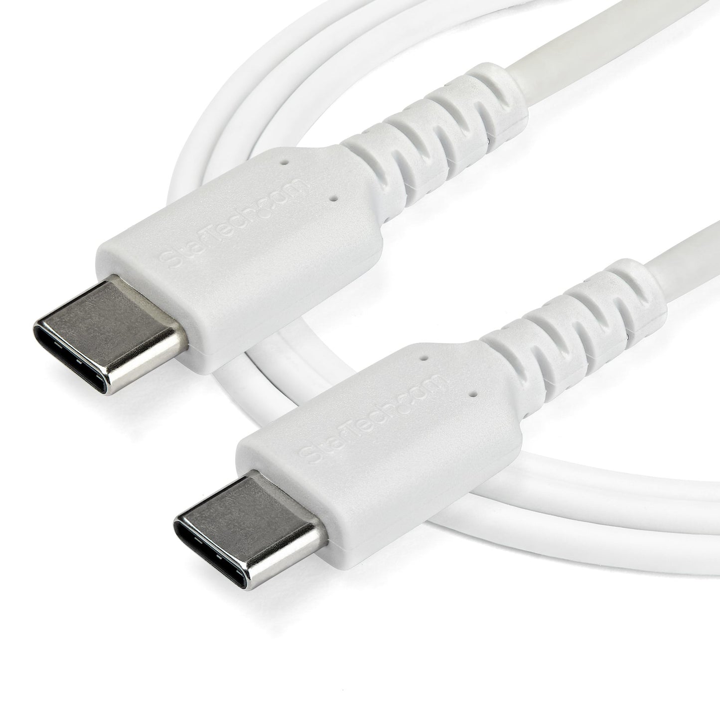 StarTech.com 6.6ft (2m) USB-C Fast Charging Cable, Rugged, Charge & Sync, 60W (3A) PD, USB 2.0, White TPE Jacket and Aramid Fiber - USB C Charging Cord