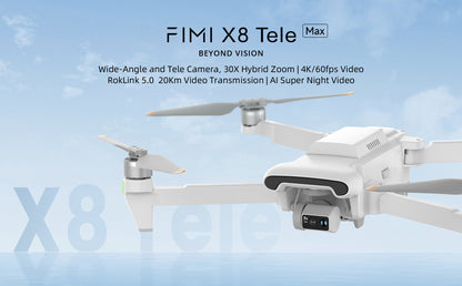 Fimi X8 Tele MAX Drone 4K Professional HDR 48MP 3-Axis Gimbal Camera