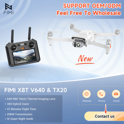 Drone Fimi X8T V640 — 4K Drone Lnfrared Thermal Imaging Lens 3-Camera