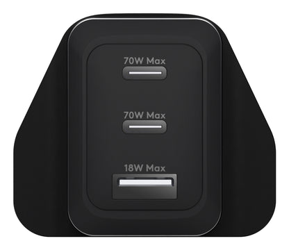 dbramante1928 IT - UK W. Charger - 2xUSB-C 70W + 1xUSB-A - BLK