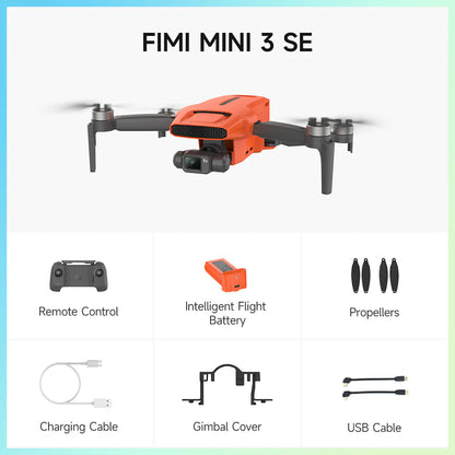 Fimi Mini 3 SE Drone, 250g Lightweight, 4K/30fps Video, 3-Axis