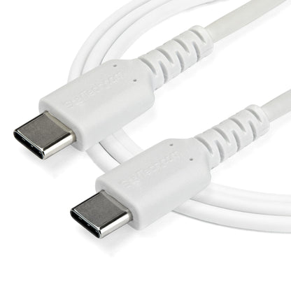 StarTech.com 6.6ft (2m) USB-C Fast Charging Cable, Rugged, Charge & Sync, 60W (3A) PD, USB 2.0, White TPE Jacket and Aramid Fiber - USB C Charging Cord