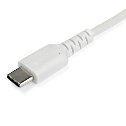 StarTech.com 6.6ft (2m) USB-C Fast Charging Cable, Rugged, Charge & Sync, 60W (3A) PD, USB 2.0, White TPE Jacket and Aramid Fiber - USB C Charging Cord
