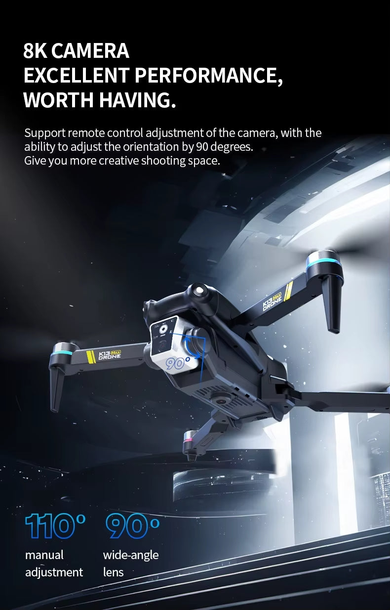 Professinal K13MAX RC Drone 8K HD Cameras WIFI FPV Height Hold