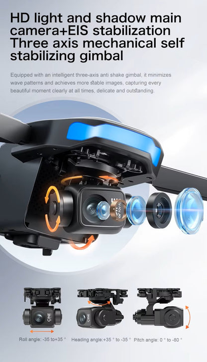 Drone SX1 MAX — Professional 3-axis Gimbal Stabilizer Camera with 5G