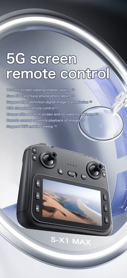 Drone SX1 MAX — Professional 3-axis Gimbal Stabilizer Camera with 5G