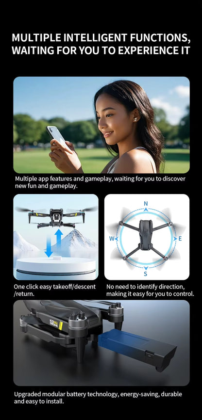 Professinal K13MAX RC Drone 8K HD Cameras WIFI FPV Height Hold