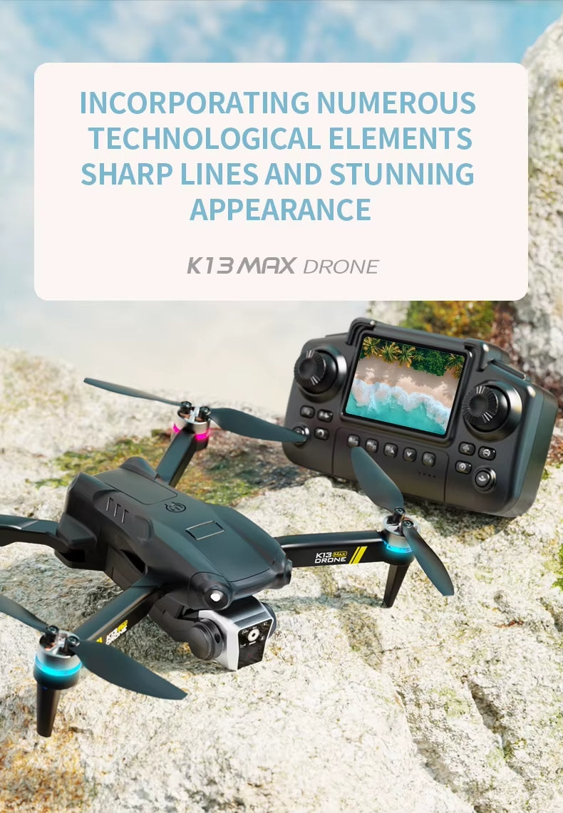 Professinal K13MAX RC Drone 8K HD Cameras WIFI FPV Height Hold