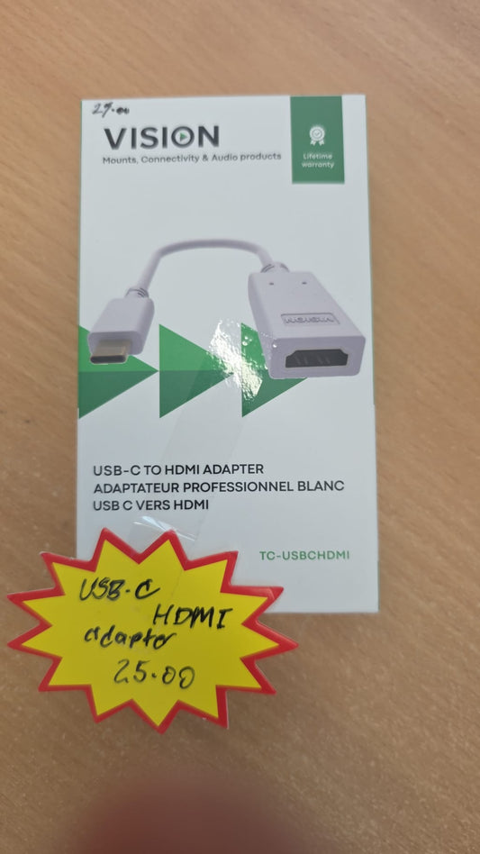 VISION Professional installation-grade USB-C to HDMI adapter