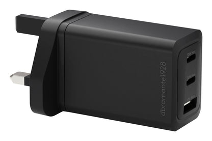 dbramante1928 IT - UK W. Charger - 2xUSB-C 70W + 1xUSB-A - BLK