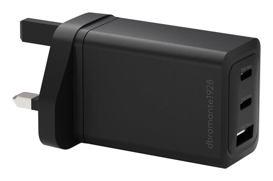 dbramante1928 IT - UK W. Charger - 2xUSB-C 70W + 1xUSB-A - BLK